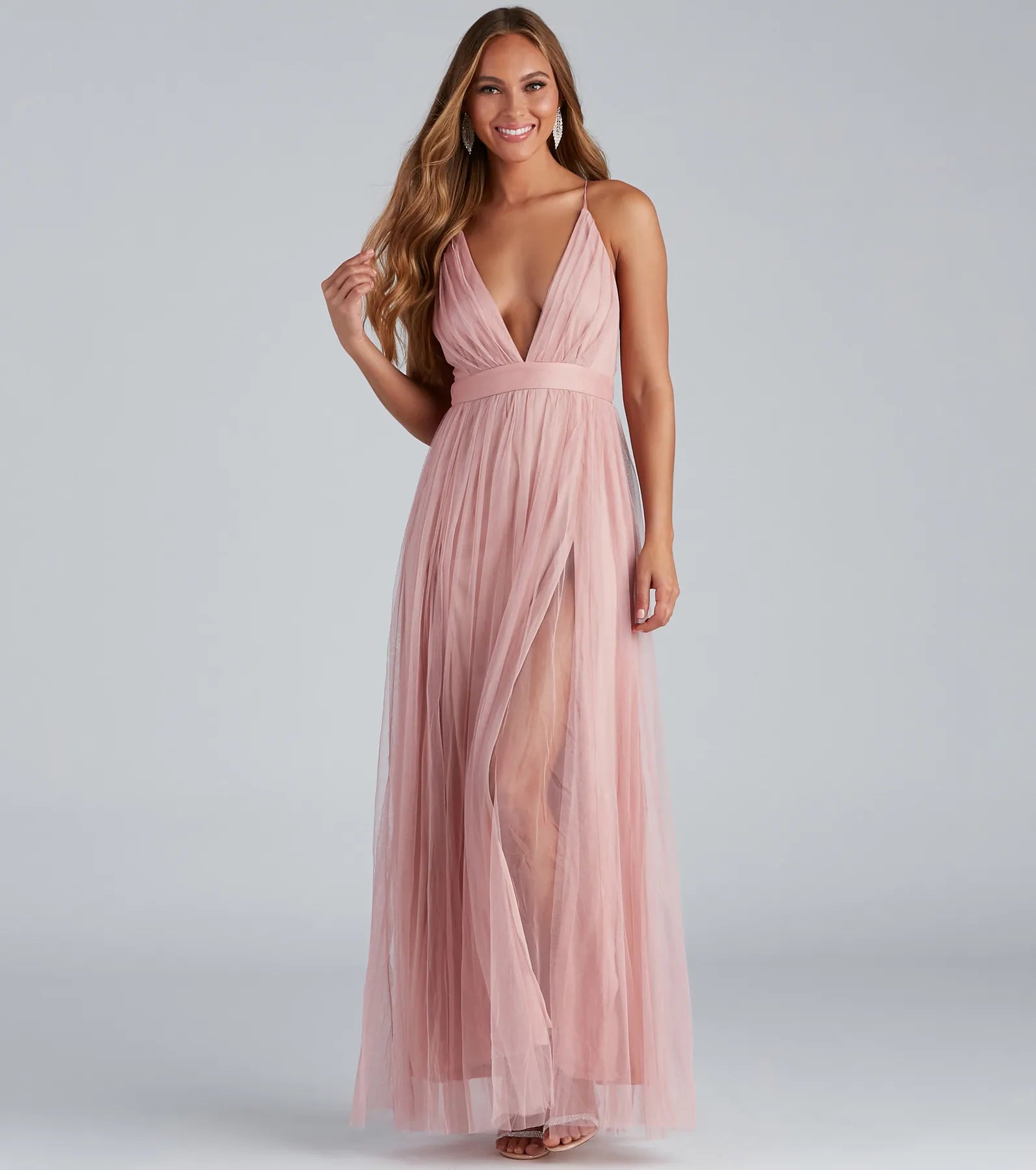 Resort Dresses for Vacation -Elisabeth Pleated Tulle Formal Dress