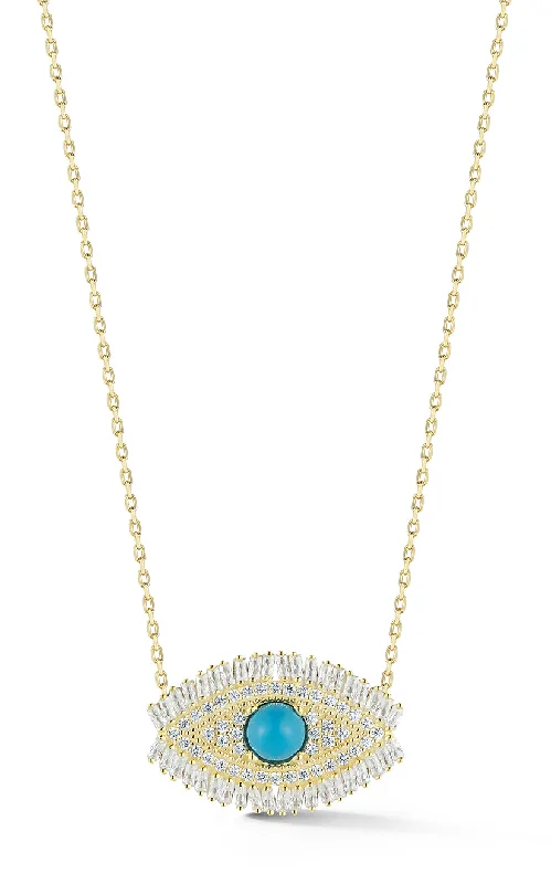 Best necklaces and pendants with adjustable chains for a customizable fit-Baguette Evil Eye Necklace