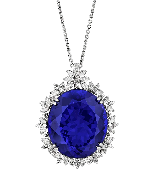 Elegant necklaces and pendants with infinity symbols for timeless designs-Tanzanite Pendant Necklace, 88.00 Carats