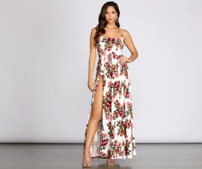 Sundress Dresses for Sunny -Fab In Floral Brushed Knit Maxi Dress