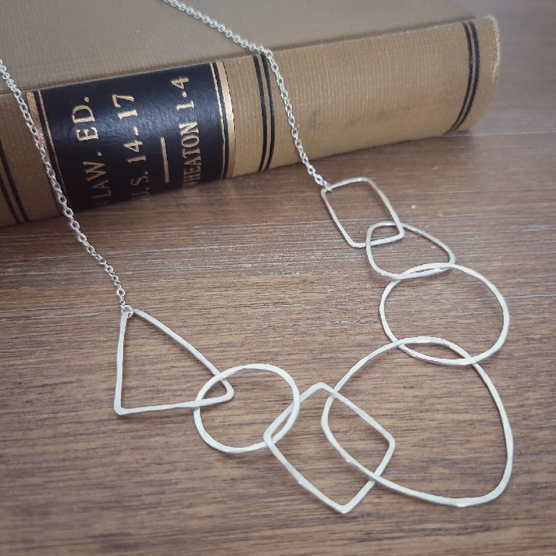 Best necklaces and pendants with silver chains for a sleek, timeless look-Geo Shapes Necklace