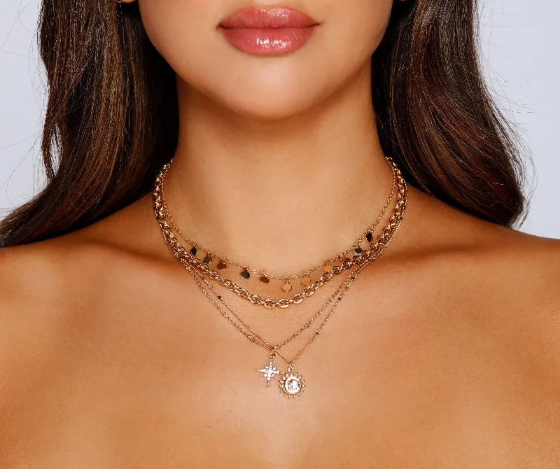 Best necklaces and pendants with zodiac signs for a celestial, astrology-inspired vibe-Dreamy Chic Four Row Chain Link Necklace