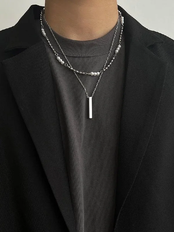 Trendy necklaces and pendants with geometric shapes for a modern aesthetic-Double Pendant Necklace