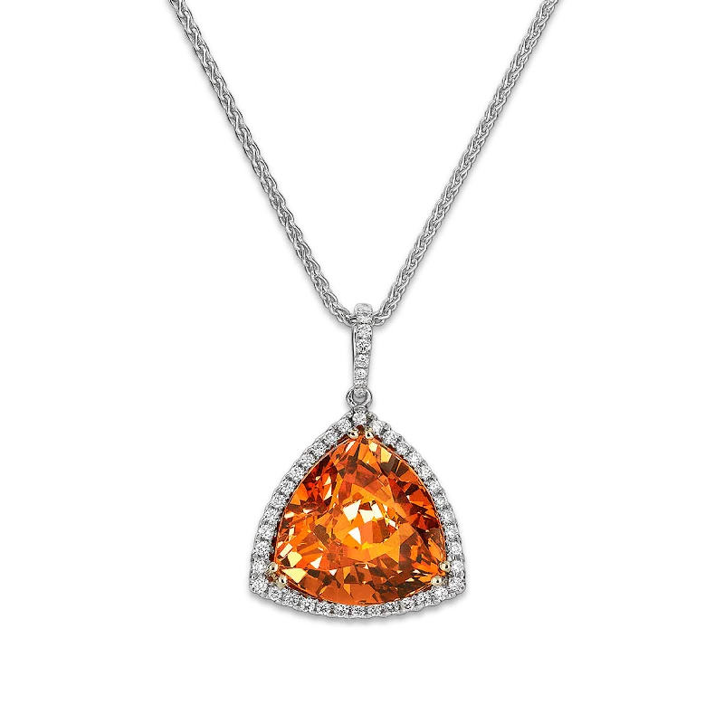 Stunning necklaces and pendants with amethyst gemstones for a calming effect-Mandarin Garnet Pendant, 15.01 Carats