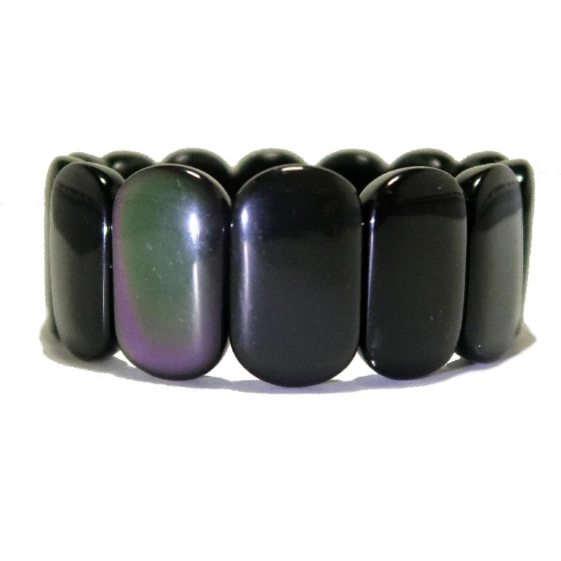 Bracelets with engraved constellations for stargazers -Rainbow Obsidian Bracelet Wall of Protection Crystal