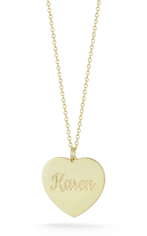 Fashionable necklaces and pendants with birthstones for a personalized gift idea-Engraved Heart Necklace