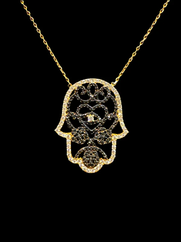 Best necklaces and pendants with oval pendants for a classic, elegant shape-Necklace - Hamsa (hand)