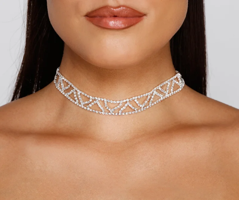 Best necklaces and pendants with cubic zirconia for a budget-friendly dazzling effect-Bring The Sparkle Trendy Choker Necklace