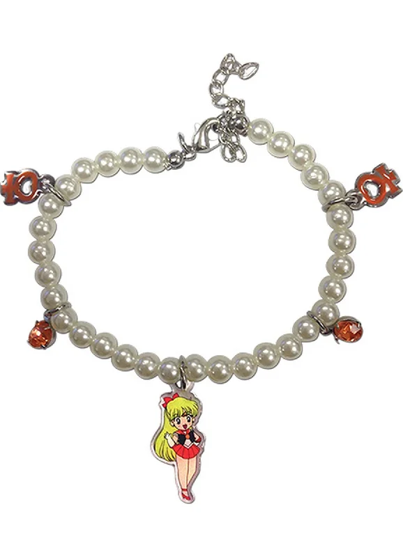 Stackable bangles with colorful enamel finishes -Sailor Moon R - SD Sailor Venus Pearl Bracelet