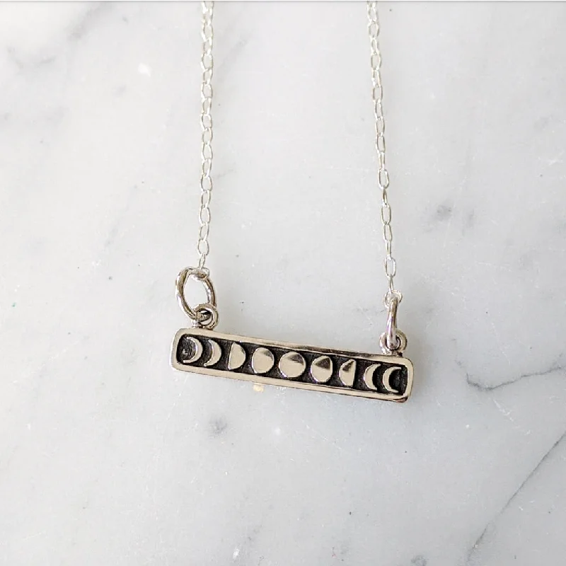 Best necklaces and pendants with personalized coordinates for a special keepsake-Moon Phases Necklace