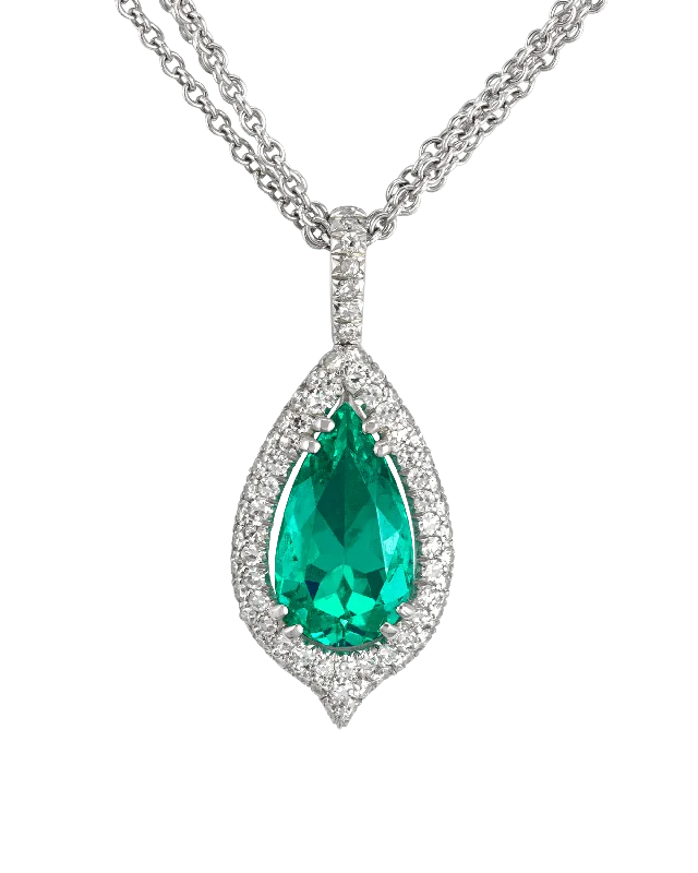 Beautiful necklaces and pendants with moon and star charms for a dreamy effect-Untreated Colombian Emerald Pendant, 3.89 Carats