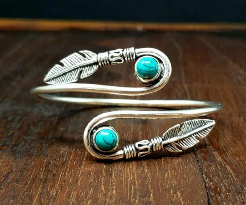 Bracelets with turquoise beads for boho vibes -Turquoise Wings of a Feather Bracelet