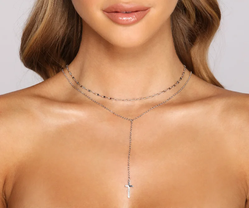 Beautiful necklaces and pendants with diamond halo settings for extra brilliance-Sleek And Trendy Vibes Layered Necklace