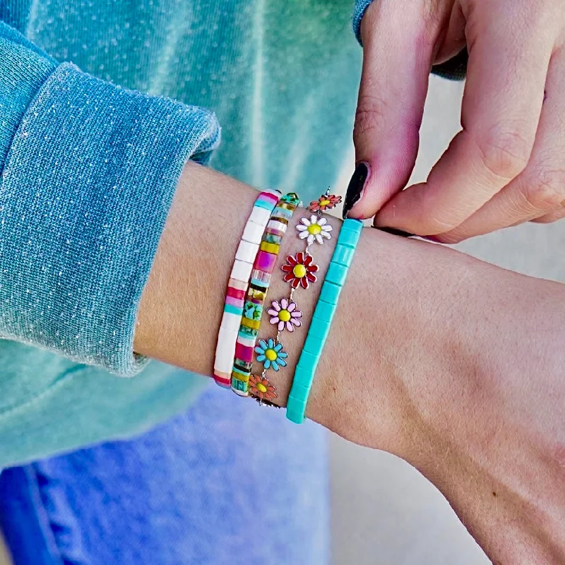 Bangles with peacock ore for iridescent glow -MONTHLY BRACELETS