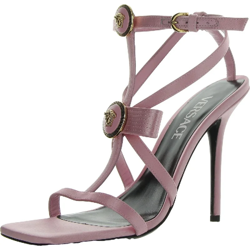 Stylish sandals for women with thick straps and chic buckle details for casual outfits-Comfortable sandals with cushioned soles for stability -Versace Womens Leather Ankle strap Heels