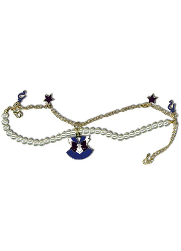 Silver bangles featuring vibrant turquoise stone inlays -Sailor Moon S - Sailor Saturn Costume Bracelet