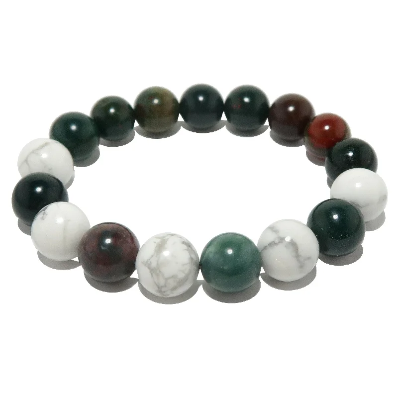 Rose gold bracelets with sleek minimalist designs -Bloodstone Bracelet Howlite Crystals Better Way