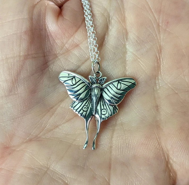 Best necklaces and pendants with floral designs for a feminine and elegant feel-Luna Moth Necklace