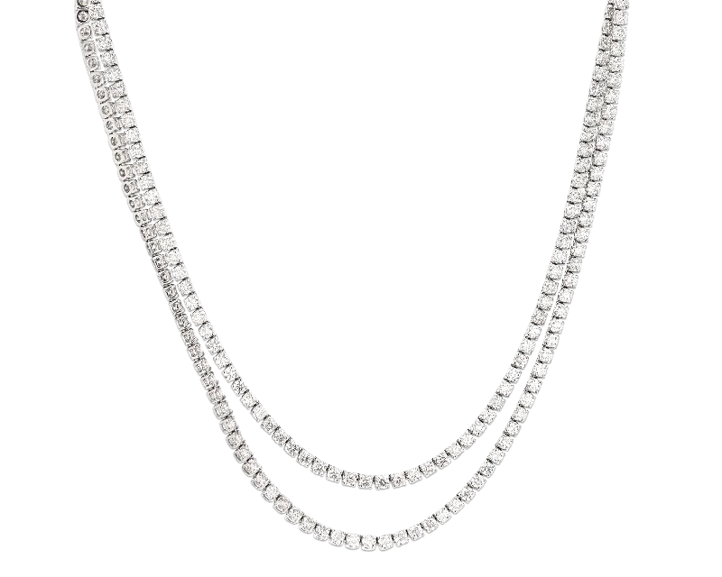 Unique necklaces and pendants with gemstones for a colorful and vibrant statement-Straight Line Diamond Necklace, 44.55 Carats