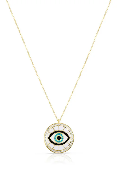 Best necklaces and pendants with turquoise stones for a vibrant boho-chic look-Evil Eye Enamel Necklace