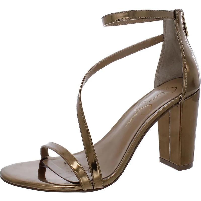 Comfortable sandals for women with contoured footbed and easy-to-adjust straps-Stylish sandals for casual outings -Jessica Simpson Womens Sloyan Metallic Heels