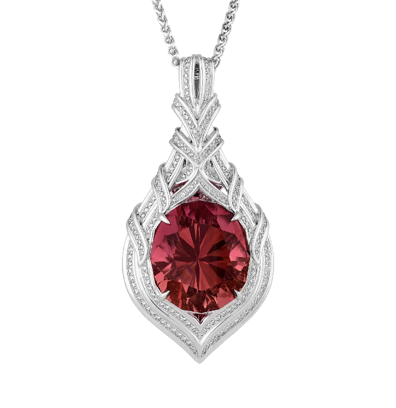 Best necklaces and pendants with intricate beadwork for a bohemian-inspired look-Kat Florence Rubellite Tourmaline Necklace, 64.20 carats