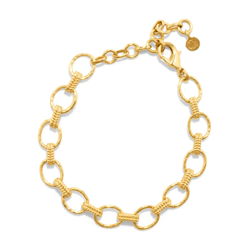 Bangles with interlocking links for uniqueness -Cleopatra Small Link Bracelet in Hammered Gold