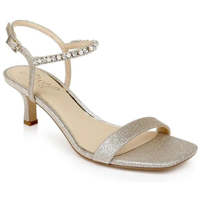 Summer sandals for women with simple design and flexible, comfortable fit-Elegant evening sandals with rhinestones -Jewel Badgley Mischka Womens Lalita Open Toe Ankle Strap Heels