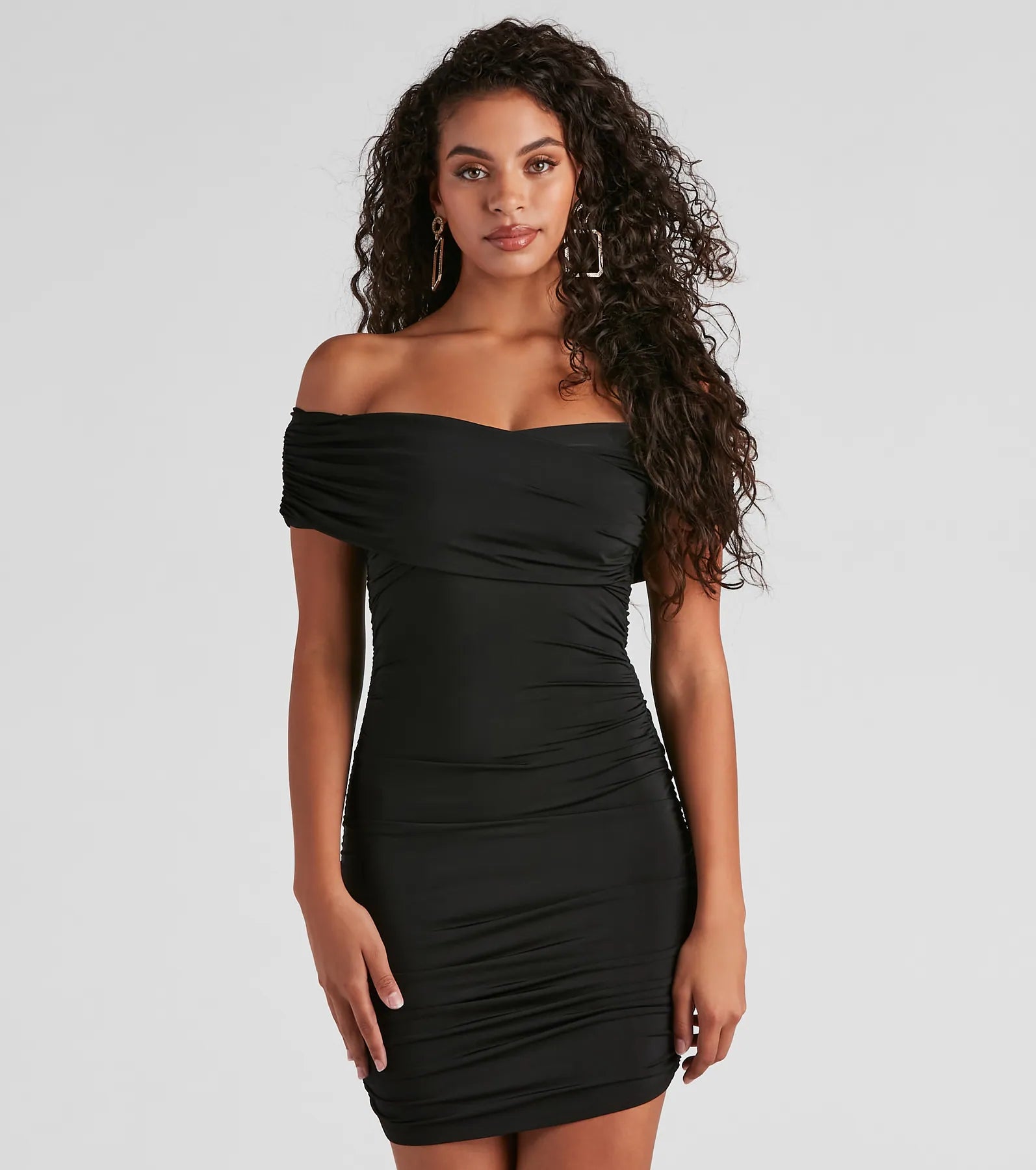 Belted Dresses for Shaping -Alluring And Chic Off-The-Shoulder Mini Dress