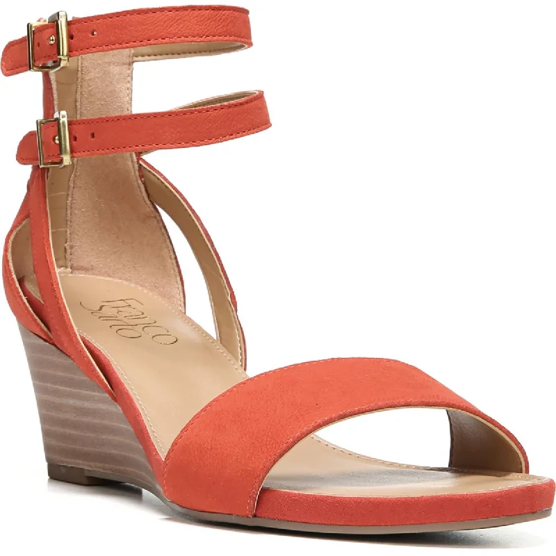 Elegant sandals for women with high heels and lace-up design for formal events-Trendy woven sandals for a unique look -Franco Sarto Womens Danissa  Ankle Strap Open Toe Wedge Heels