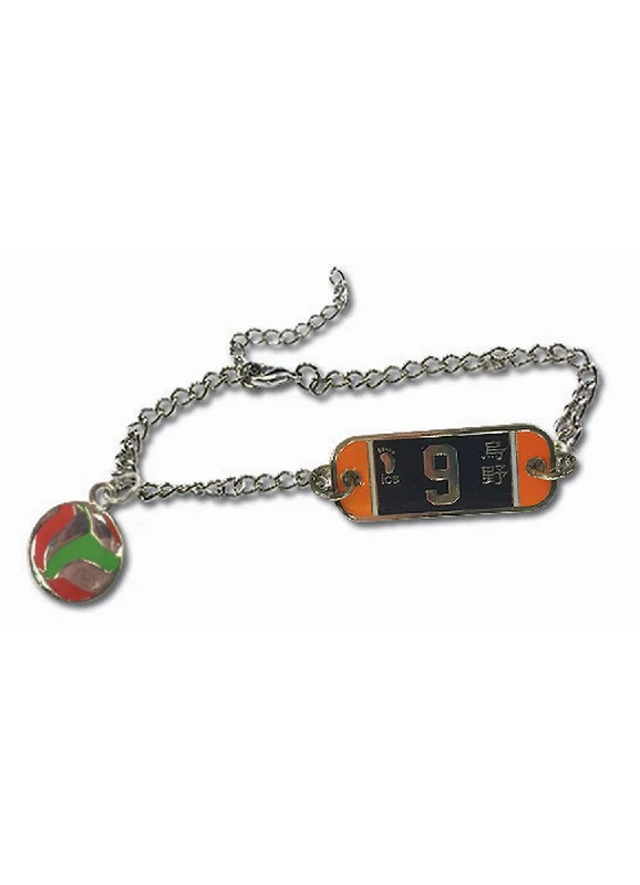 Bracelets with garnet stones for deep red -Haikyu!! - Number 9 Team Uniform Bracelet