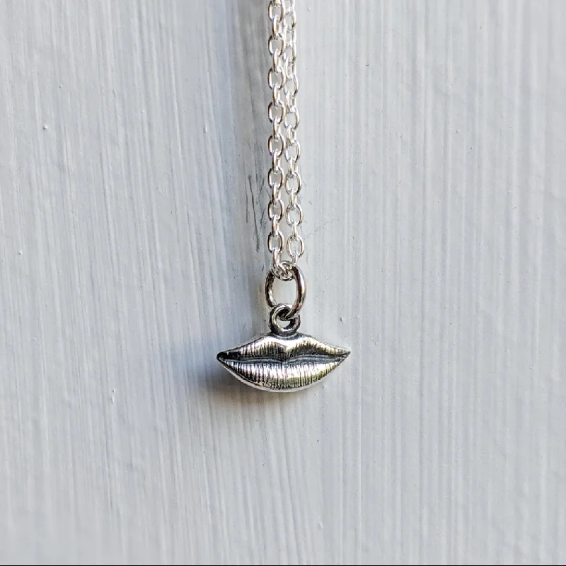 Best necklaces and pendants with sterling silver for an affordable yet stylish choice-Sterling Lips Charm Necklace