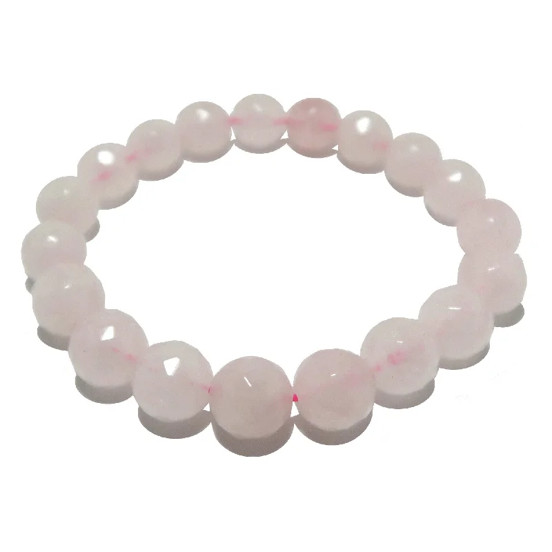 Bangles with polished jade for smooth calm -Rose Quartz Bracelet Love Spark Faceted Beads