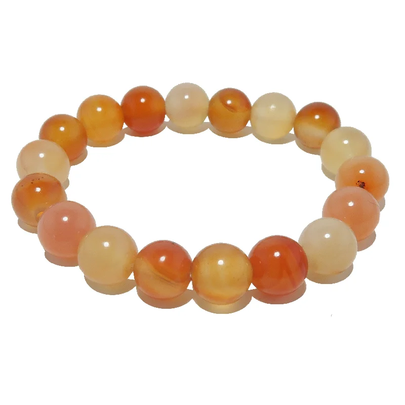 Bangles with claw-set tourmaline for vibrancy -Carnelian Bracelet Orange Yellow Tropical Delight