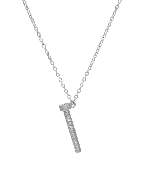 Necklaces and pendants with abstract shapes for a modern, creative appearance-Essential Bolt Necklace - Silver