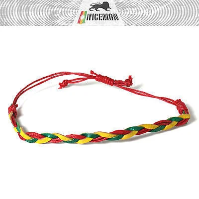 Leather bracelets with adjustable clasp for comfort -Rasta Leather Wrist Bracelet Hippie Hawaii Negril Rico Dub Ras Reggae Marley RGY