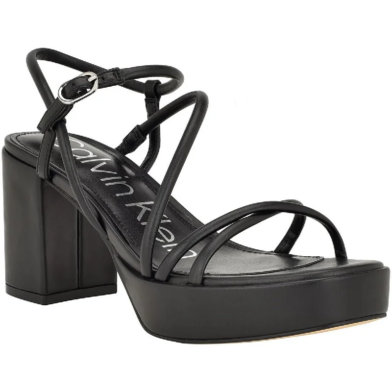 Summer sandals for women with breathable design and comfortable fit-Sandals with adjustable buckle closure -Calvin Klein Womens Lilana Block Heel Heels