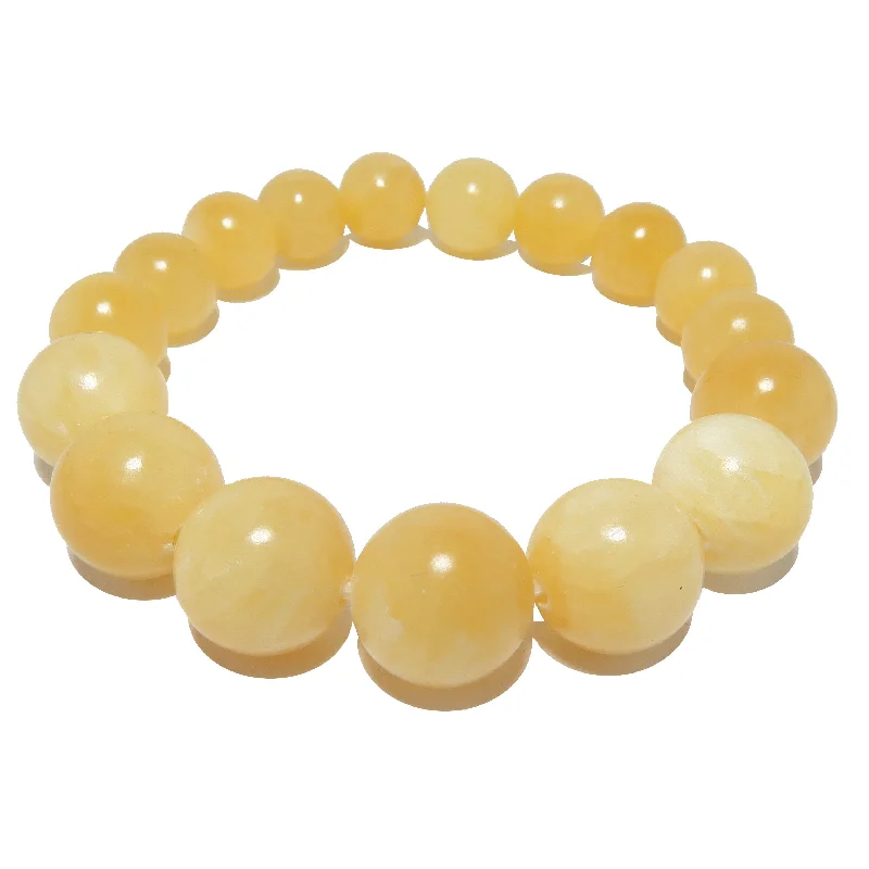 Bracelets with turquoise beads for boho vibes -Yellow Calcite Bracelet Sunshine Happiness Crystal