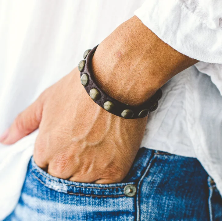 Stackable bangles with colorful enamel finishes -Leather & Rivet Giving Bracelets