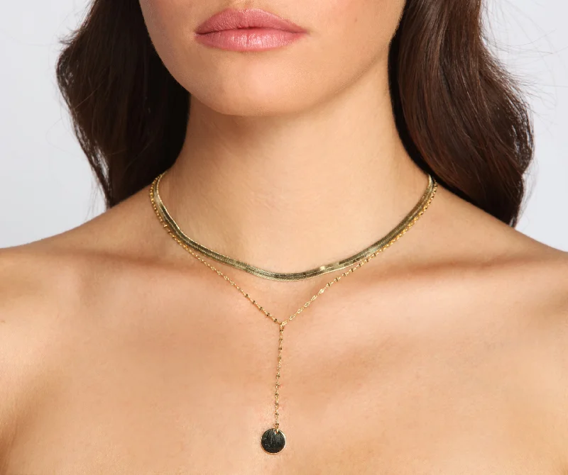 Necklaces and pendants with matching rings for a coordinated set of jewelry-Sleek Vibes Layered Collar Necklace