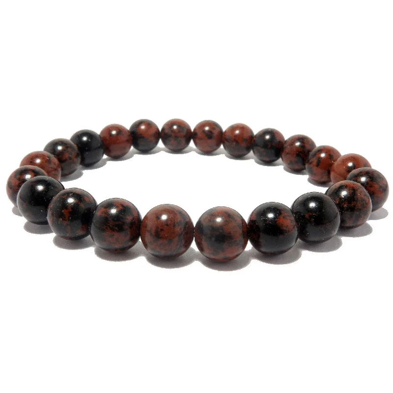 Bracelets with polished coral for vibrant shine -Mahogany Obsidian Bracelet Elegant Manifestation