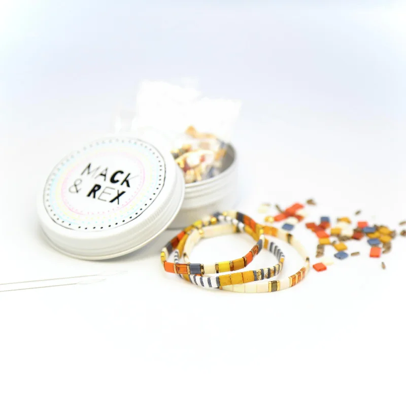 Thin bangles perfect for layering multiple styles -NINETEEN SEVENTY - Tila Bracelet Making Kit - 3 Bracelets