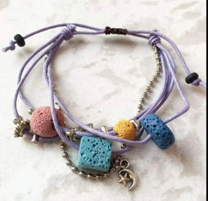 Bracelets with branch patterns for nature flair -Lava Stone Essential Oil Bracelet - Purple Lava Charms