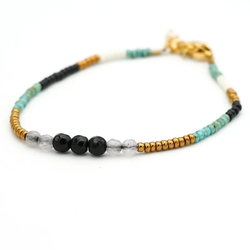 Bracelets with engraved messages for sentiment -SAFARI - Beaded Accent Bracelet