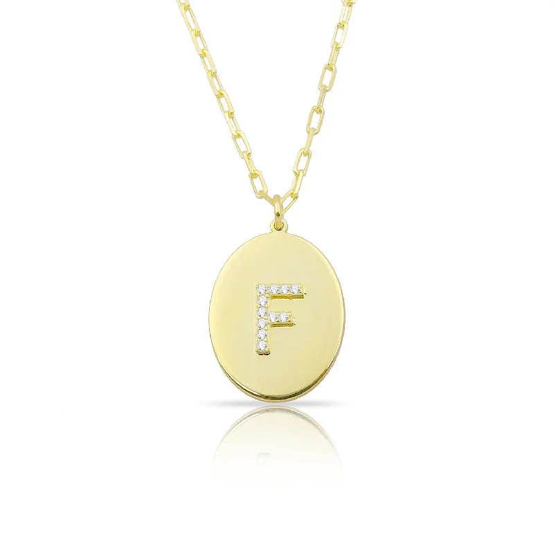 Fashionable necklaces and pendants with birthstones for a personalized gift idea-Circle Initial Necklace