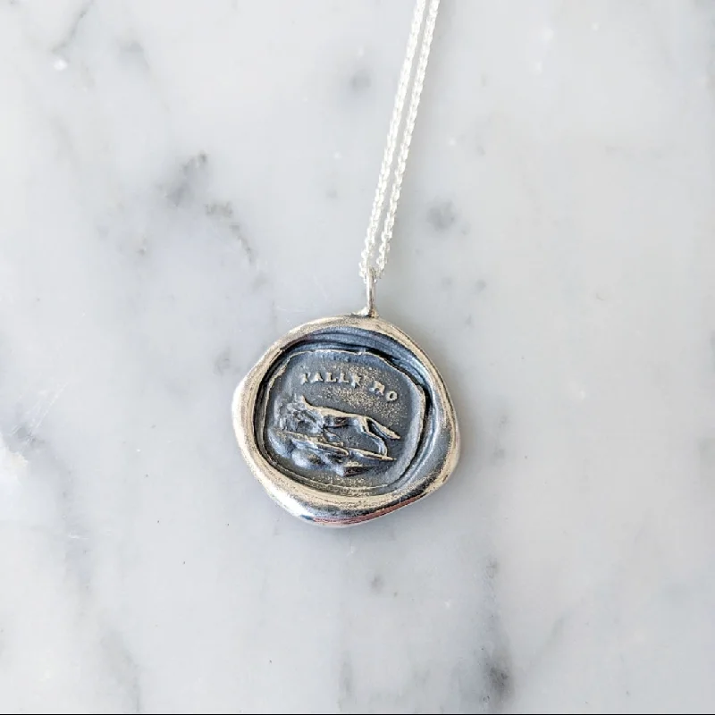 Personalized necklaces and pendants with coordinates for a meaningful location-based gift-Tally Ho Wax Seal Necklace