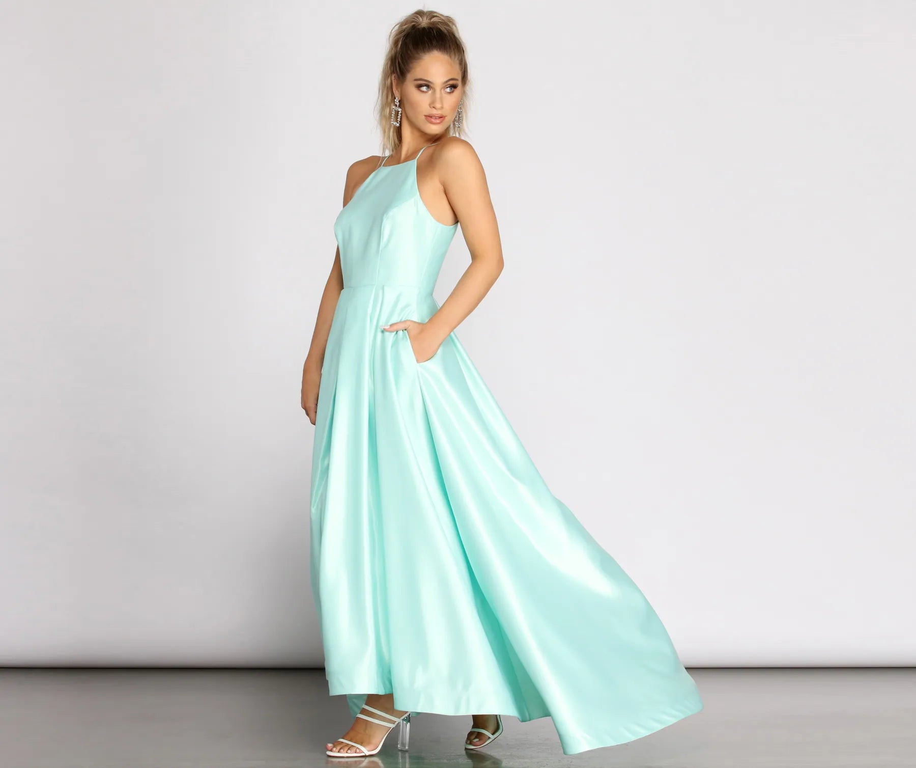 Evening Dresses for Formal Events -Carmilla Satin High Low A-Line Dress