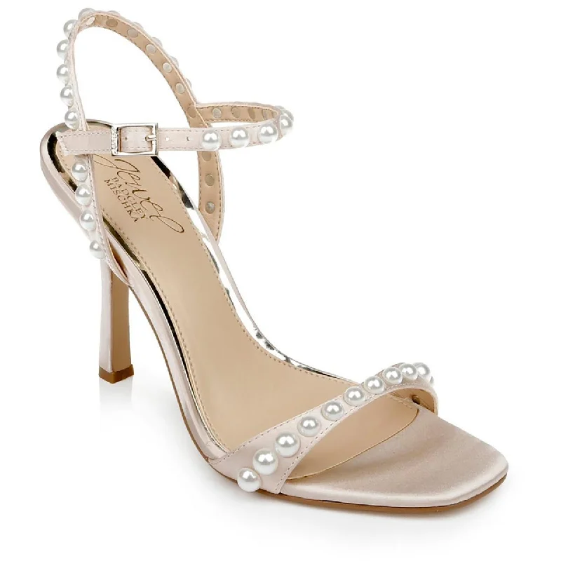 Comfortable sandals for women with elastic straps and lightweight construction for ease-Sandals with elastic straps for comfort -Jewel Badgley Mischka Womens Damaris Pearl Open Toe Heels