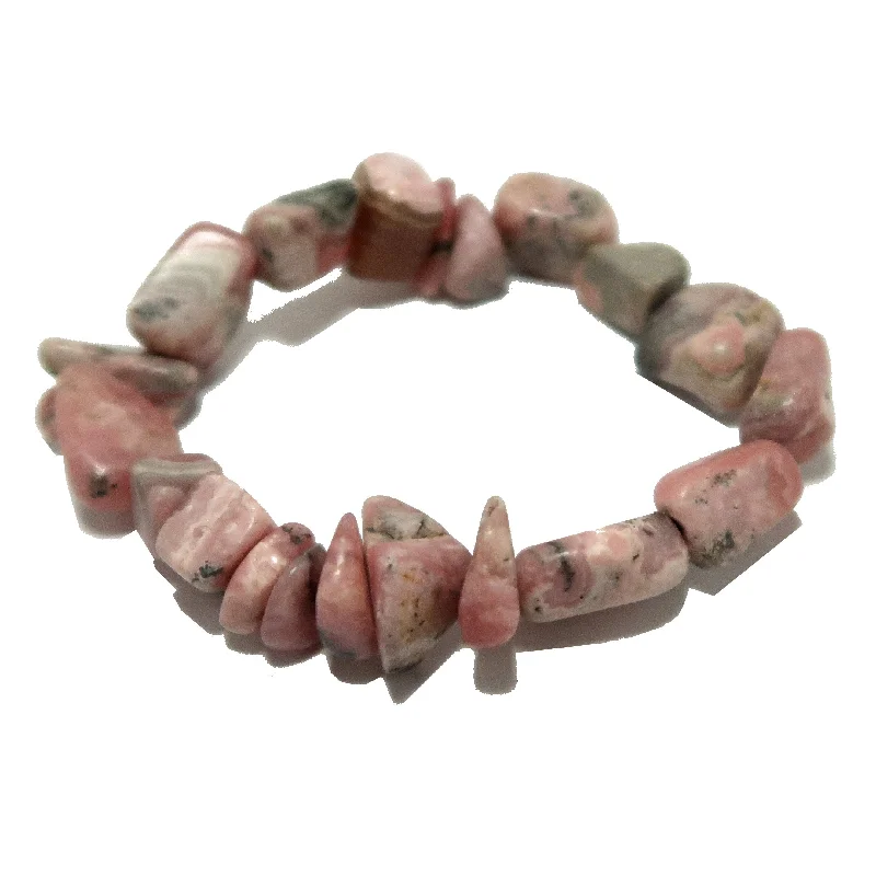 Bracelets with rough jade for natural calm -Rhodochrosite Bracelet Nuggets of Kindness