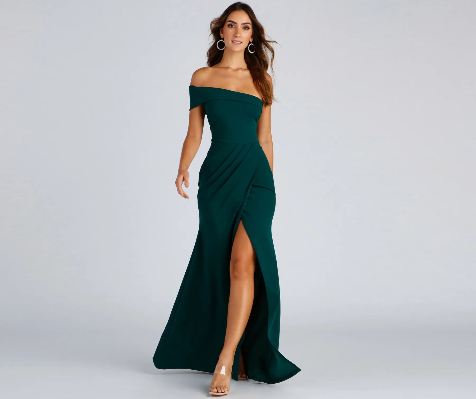 Black Dresses for Versatile -Susana Asymmetric Off-Shoulder Mermaid Dress